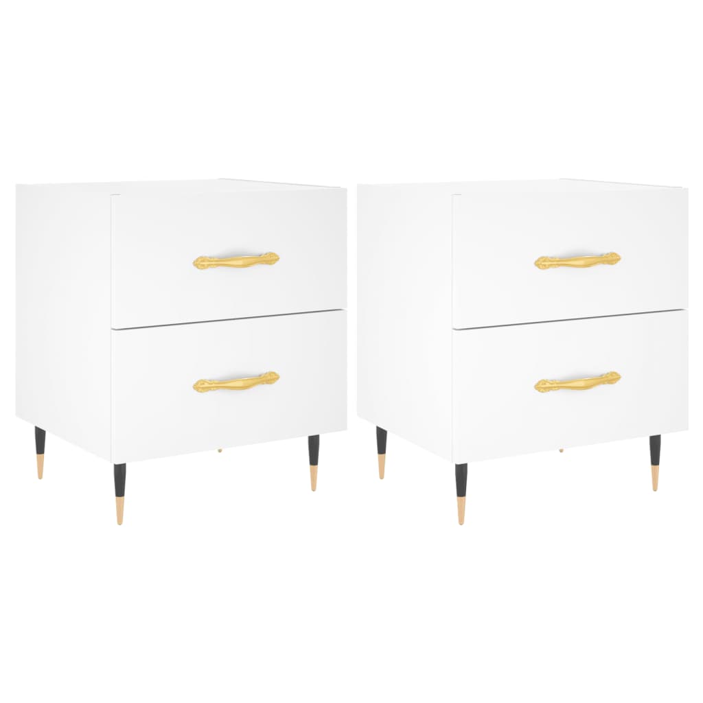 Nachtkastjes 2 st 40x35x47,5 cm bewerkt hout wit