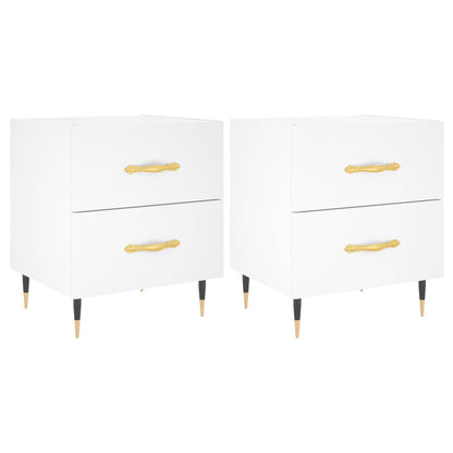 Nachtkastjes 2 st 40x35x47,5 cm bewerkt hout wit