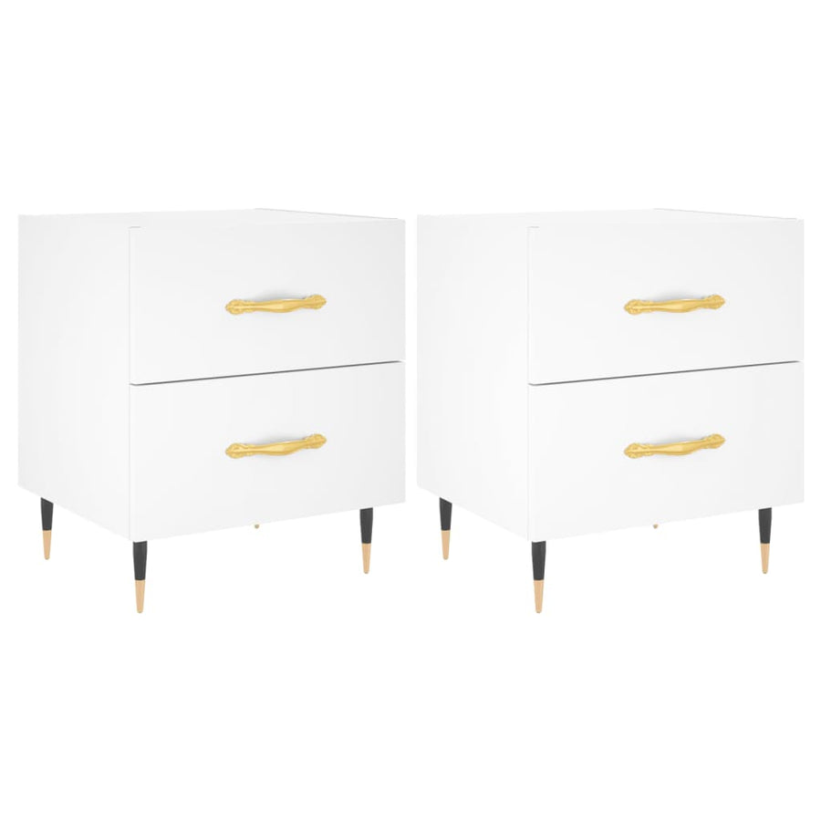 Nachtkastjes 2 st 40x35x47,5 cm bewerkt hout wit