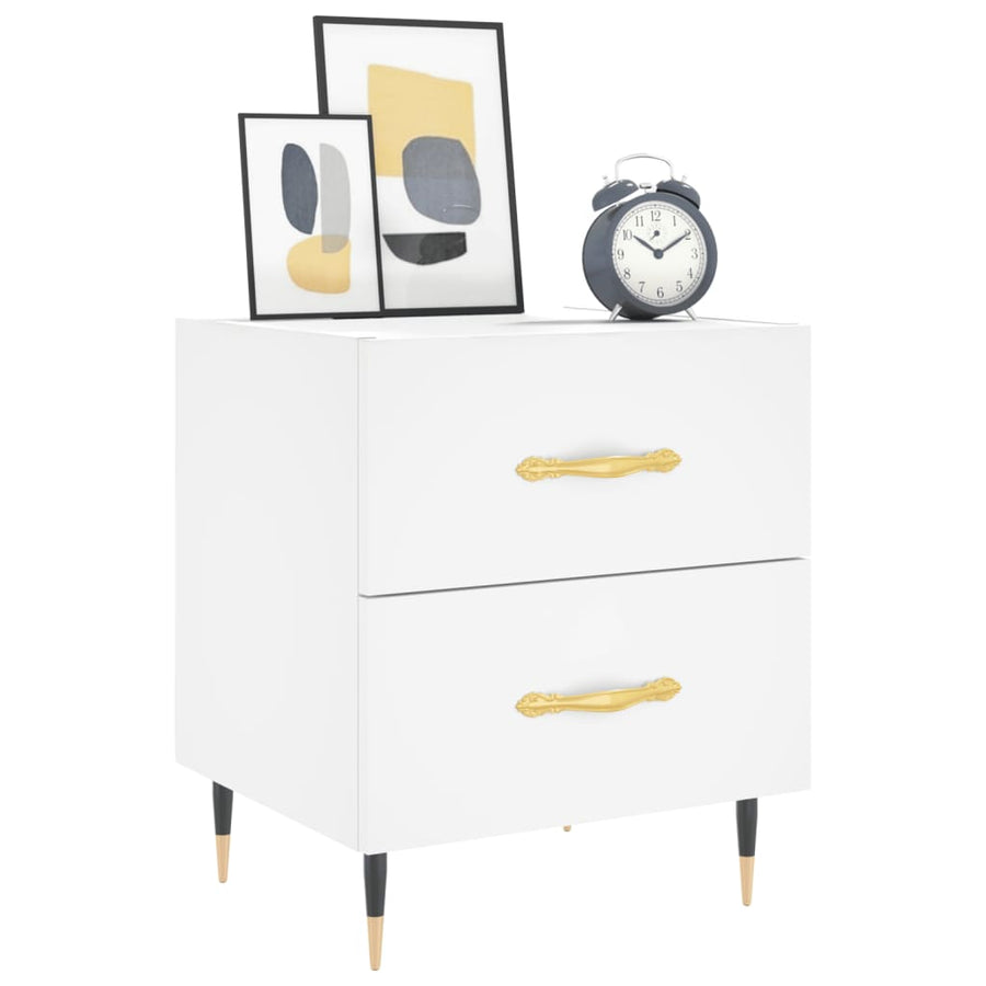 Nachtkastjes 2 st 40x35x47,5 cm bewerkt hout wit