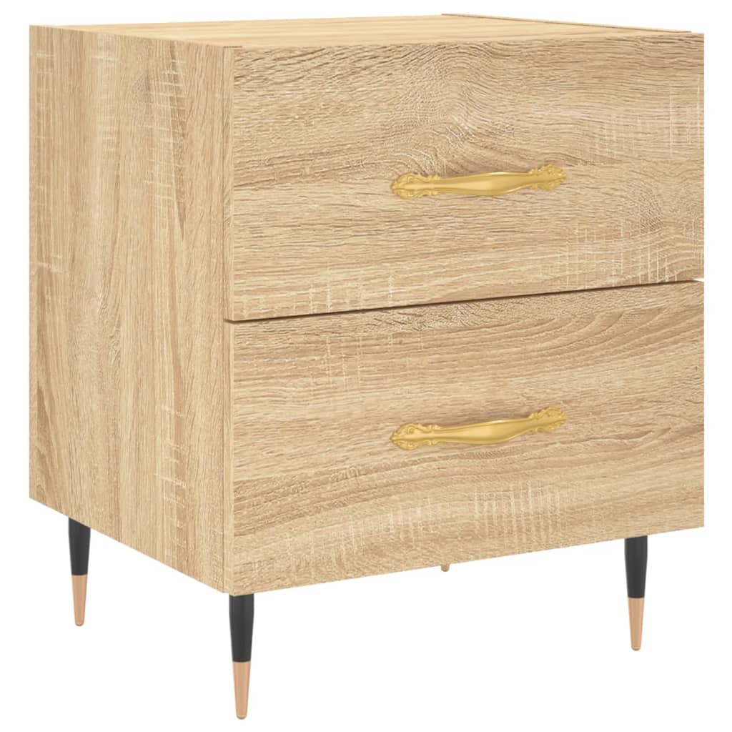 Nachtkastje 40X35X47,5 Cm Bewerkt Hout Kleurig 1 Sonoma eiken