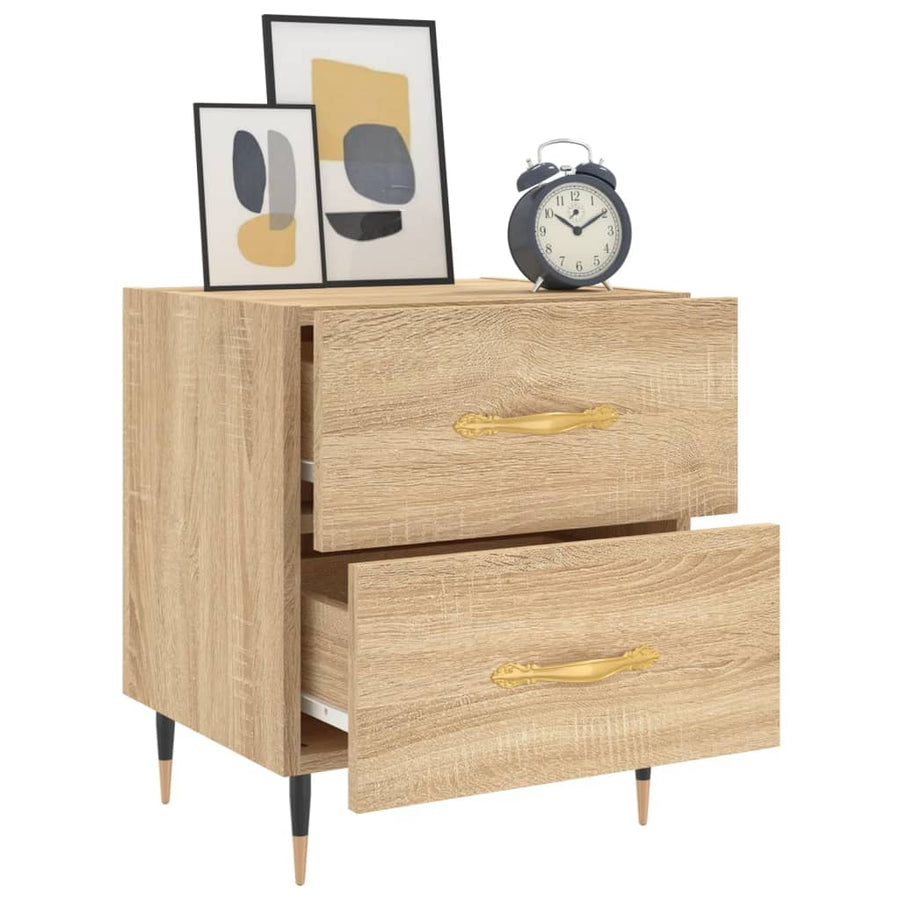 Nachtkastje 40X35X47,5 Cm Bewerkt Hout Kleurig 1 Sonoma eiken