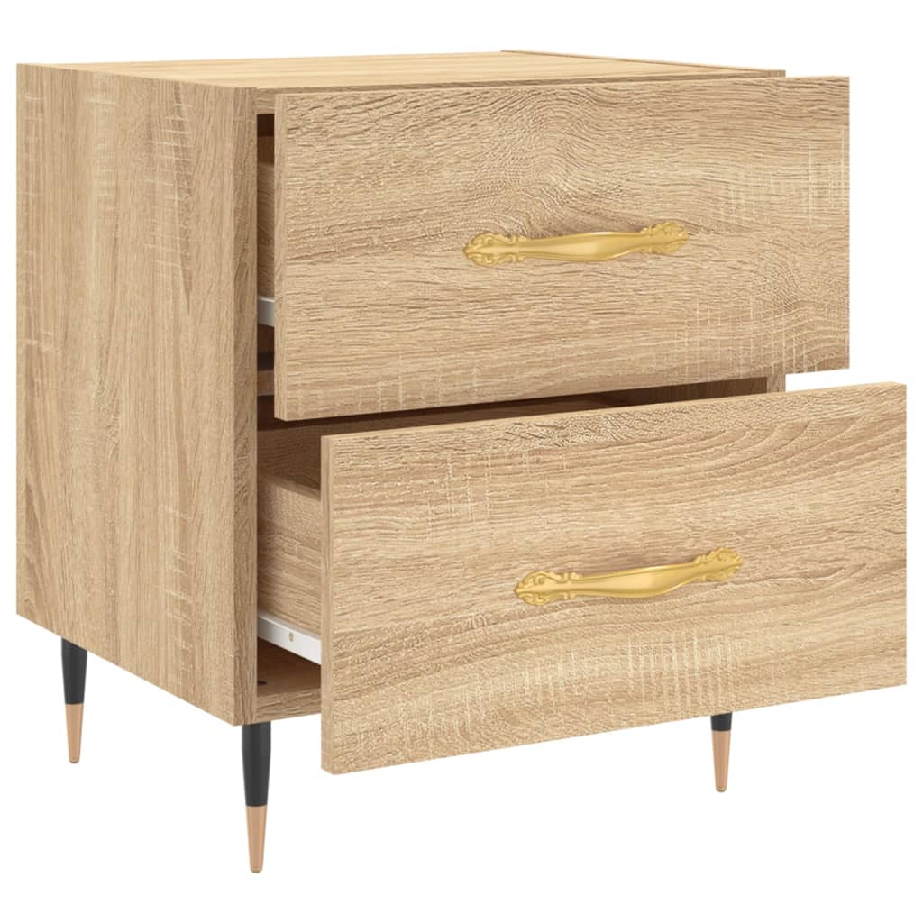 Nachtkastje 40X35X47,5 Cm Bewerkt Hout Kleurig 1 Sonoma eiken