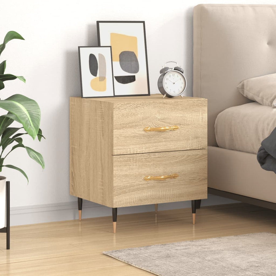 Nachtkastje 40X35X47,5 Cm Bewerkt Hout Kleurig 1 Sonoma eiken