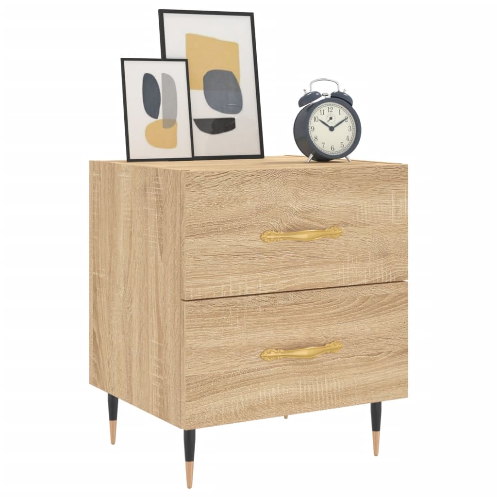 Nachtkastjes 2 St 40X35X47,5 Cm Bewerkt Hout Sonoma Eikenkleur