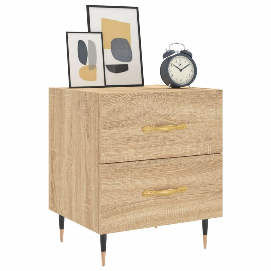 Nachtkastjes 2 St 40X35X47,5 Cm Bewerkt Hout Sonoma Eikenkleur