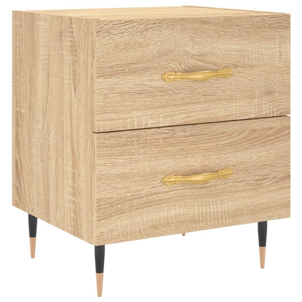 Nachtkastjes 2 St 40X35X47,5 Cm Bewerkt Hout Sonoma Eikenkleur