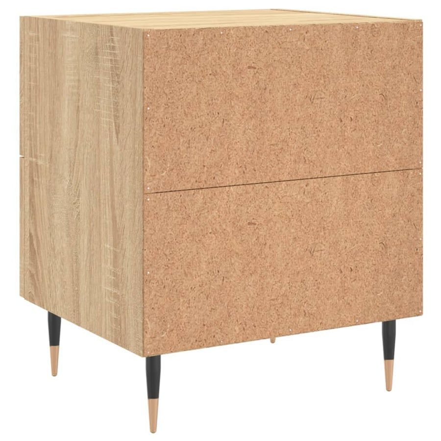 Nachtkastjes 2 St 40X35X47,5 Cm Bewerkt Hout Sonoma Eikenkleur