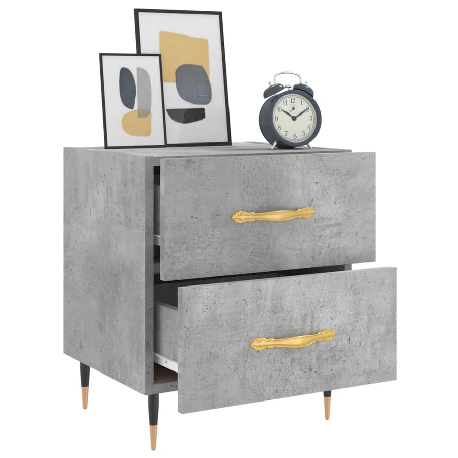 Nachtkastje 40X35X47,5 Cm Bewerkt Hout 1 Betongrijs