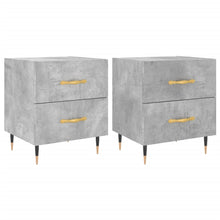 Nachtkastjes 2 St 40X35X47,5 Cm Bewerkt Hout Betongrijs