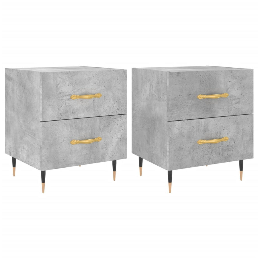 Nachtkastjes 2 St 40X35X47,5 Cm Bewerkt Hout Betongrijs