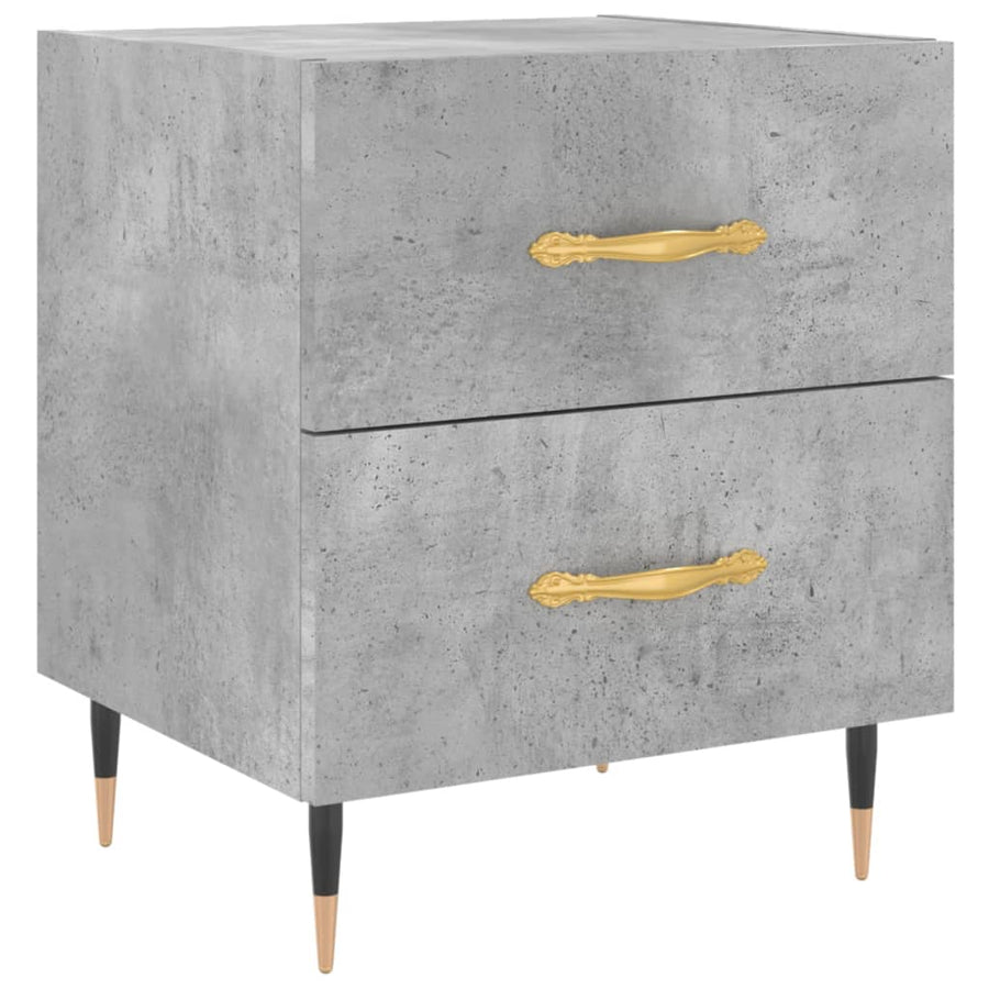 Nachtkastjes 2 St 40X35X47,5 Cm Bewerkt Hout Betongrijs