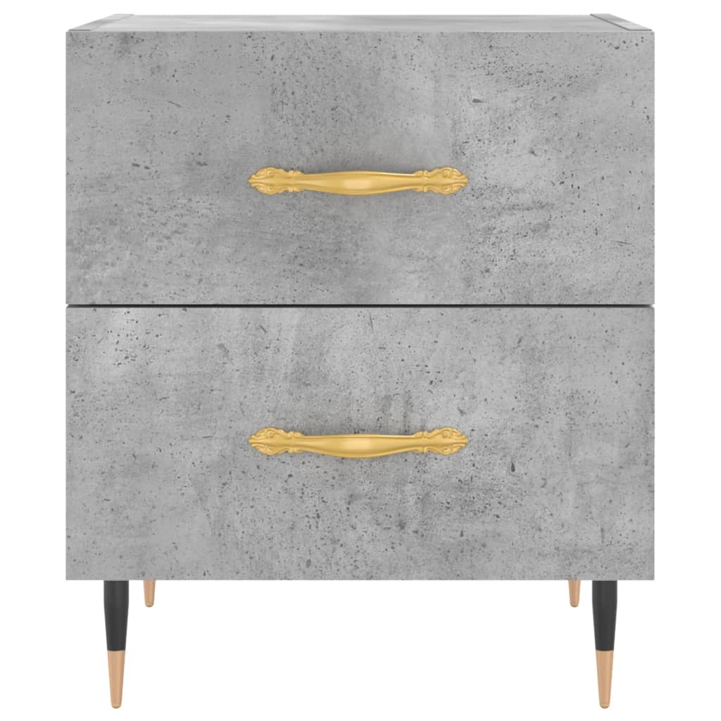 Nachtkastjes 2 St 40X35X47,5 Cm Bewerkt Hout Betongrijs