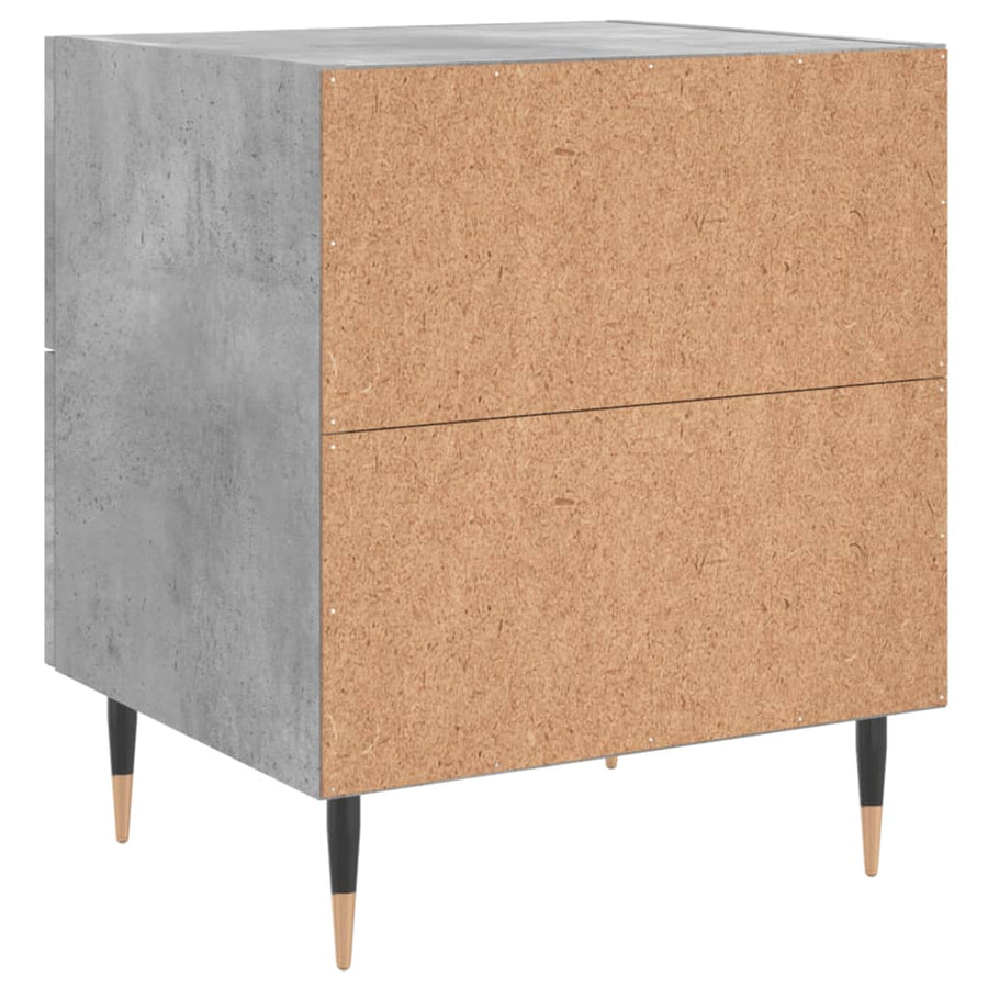 Nachtkastjes 2 St 40X35X47,5 Cm Bewerkt Hout Betongrijs