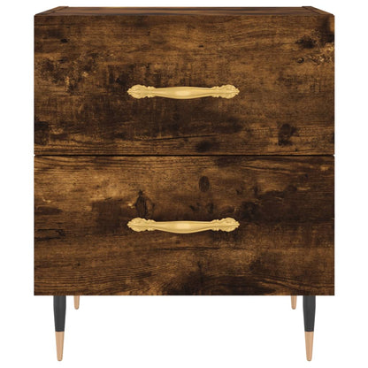 Nachtkastje 40X35X47,5 Cm Bewerkt Hout Gerookt Eikenkleurig