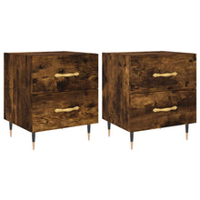 Nachtkastjes 2 St 40X35X47,5 Cm Bewerkt Hout Gerookt Eikenkleur