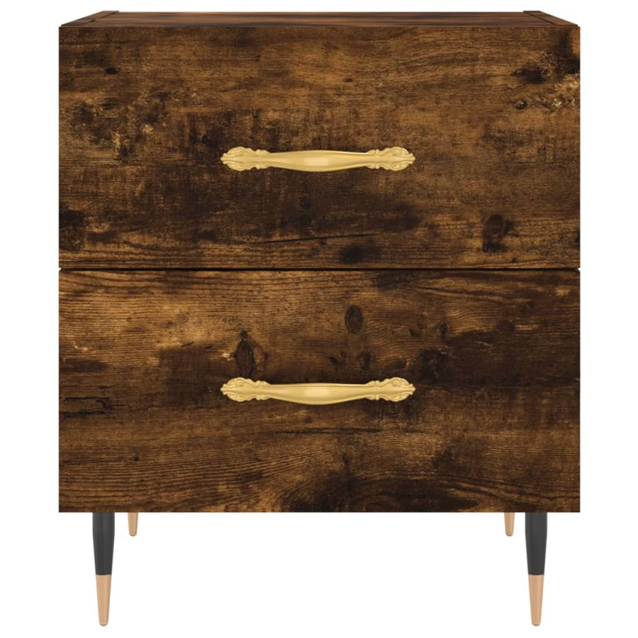 Nachtkastjes 2 St 40X35X47,5 Cm Bewerkt Hout Gerookt Eikenkleur