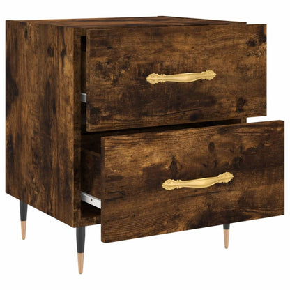Nachtkastjes 2 St 40X35X47,5 Cm Bewerkt Hout Gerookt Eikenkleur