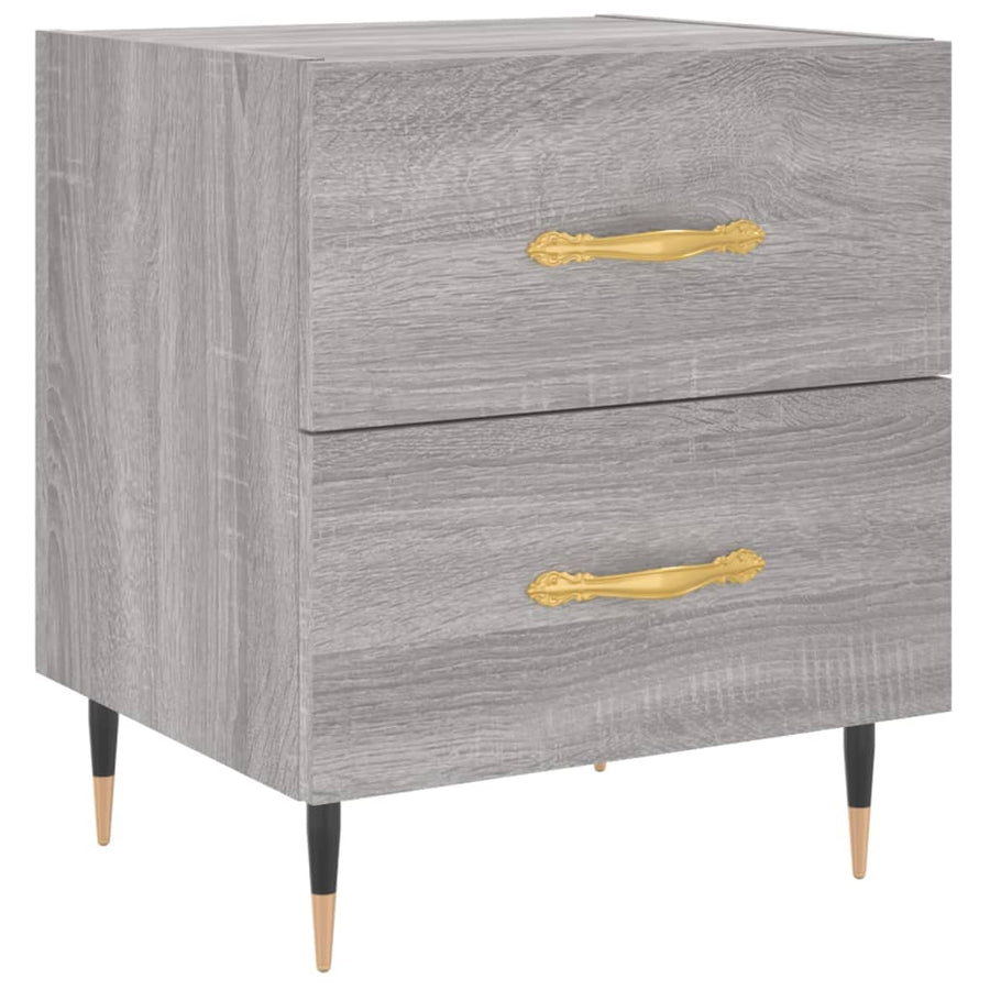 Nachtkastje 40X35X47,5 Cm Bewerkt Hout Grijs Sonoma Eikenkleur