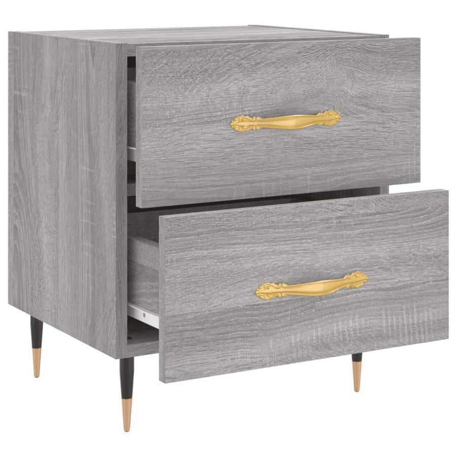 Nachtkastje 40X35X47,5 Cm Bewerkt Hout Grijs Sonoma Eikenkleur