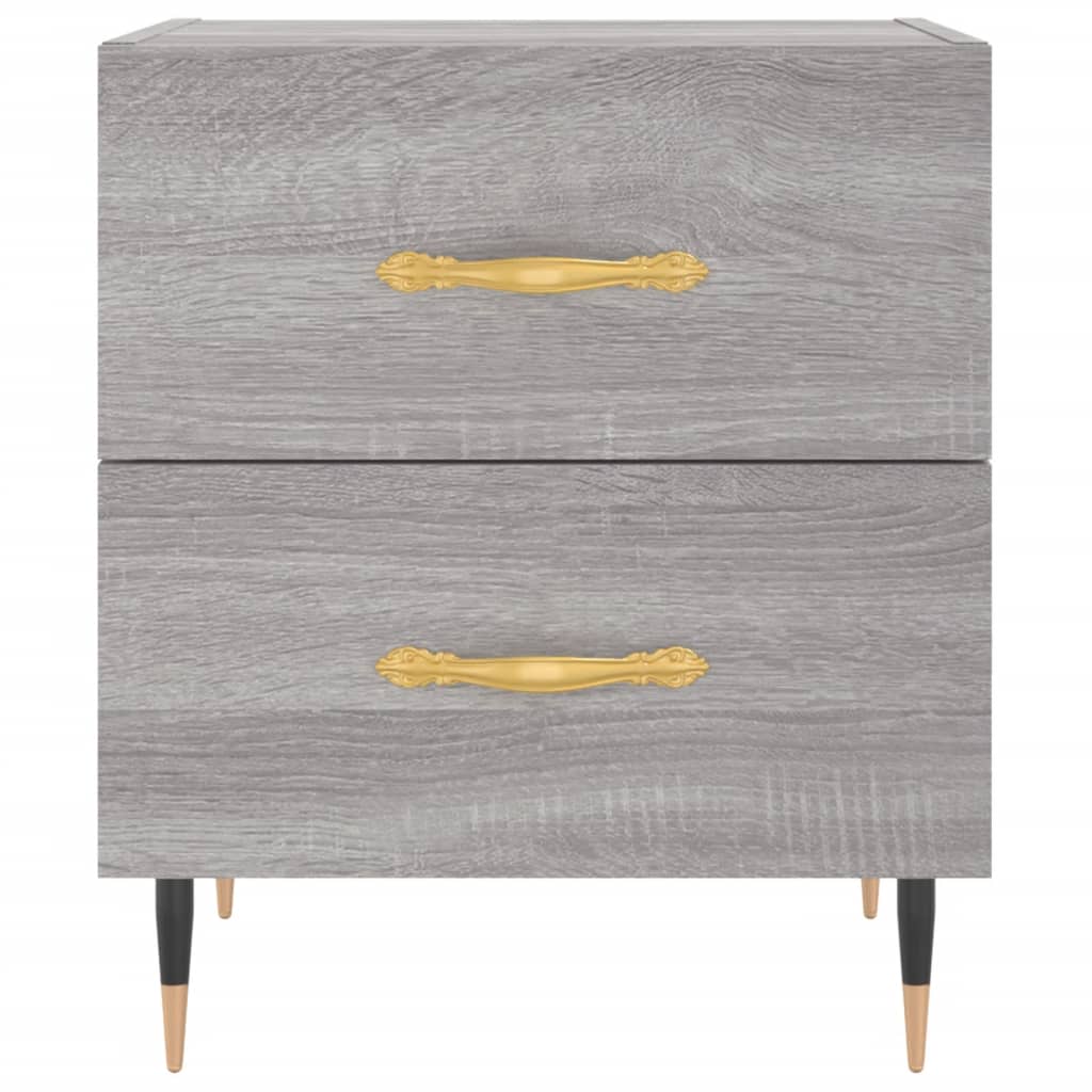 Nachtkastje 40X35X47,5 Cm Bewerkt Hout Grijs Sonoma Eikenkleur