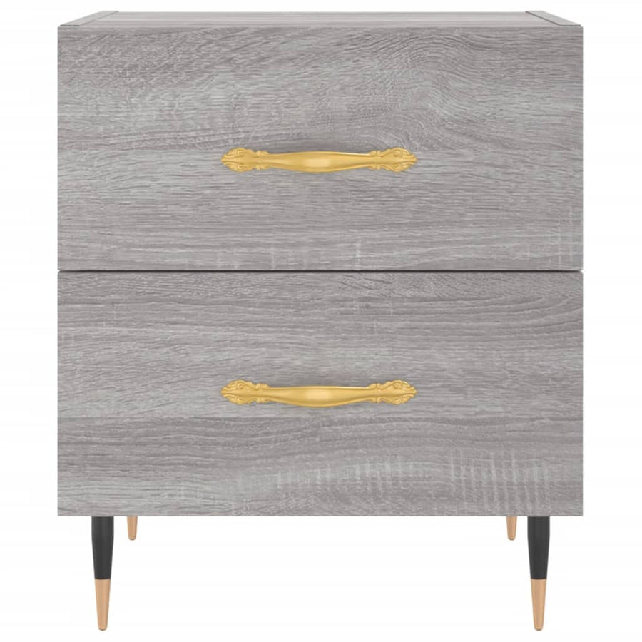 Nachtkastje 40X35X47,5 Cm Bewerkt Hout Grijs Sonoma Eikenkleur