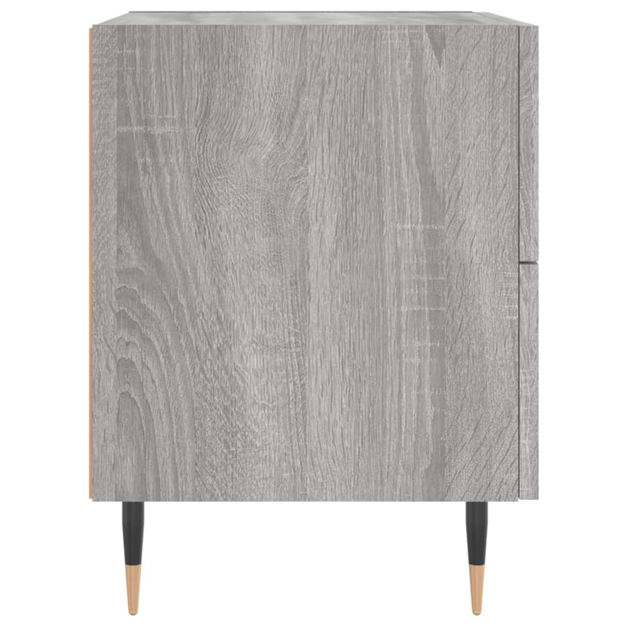 Nachtkastje 40X35X47,5 Cm Bewerkt Hout Grijs Sonoma Eikenkleur