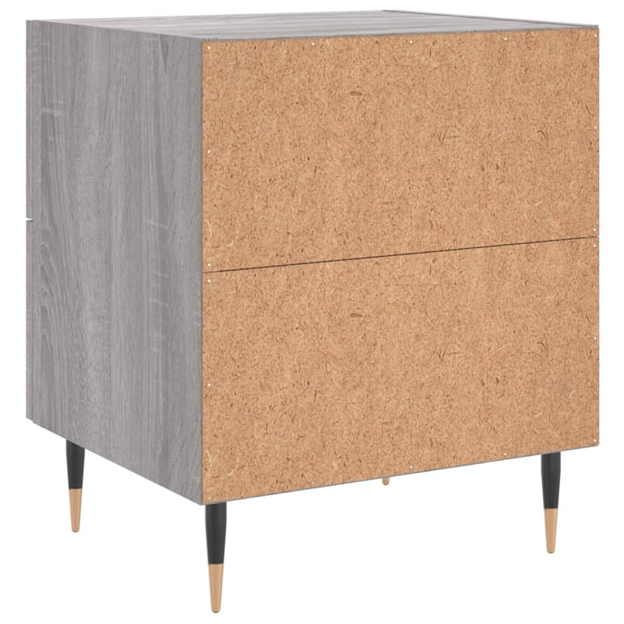 Nachtkastje 40X35X47,5 Cm Bewerkt Hout Grijs Sonoma Eikenkleur