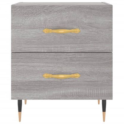 Nachtkastjes 40X35X47,5 Cm Bewerkt Hout Eiken 2 Grijs sonoma