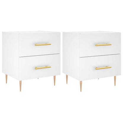 Nachtkastjes 40X35X47,5 Cm Bewerkt Hout 2 Wit