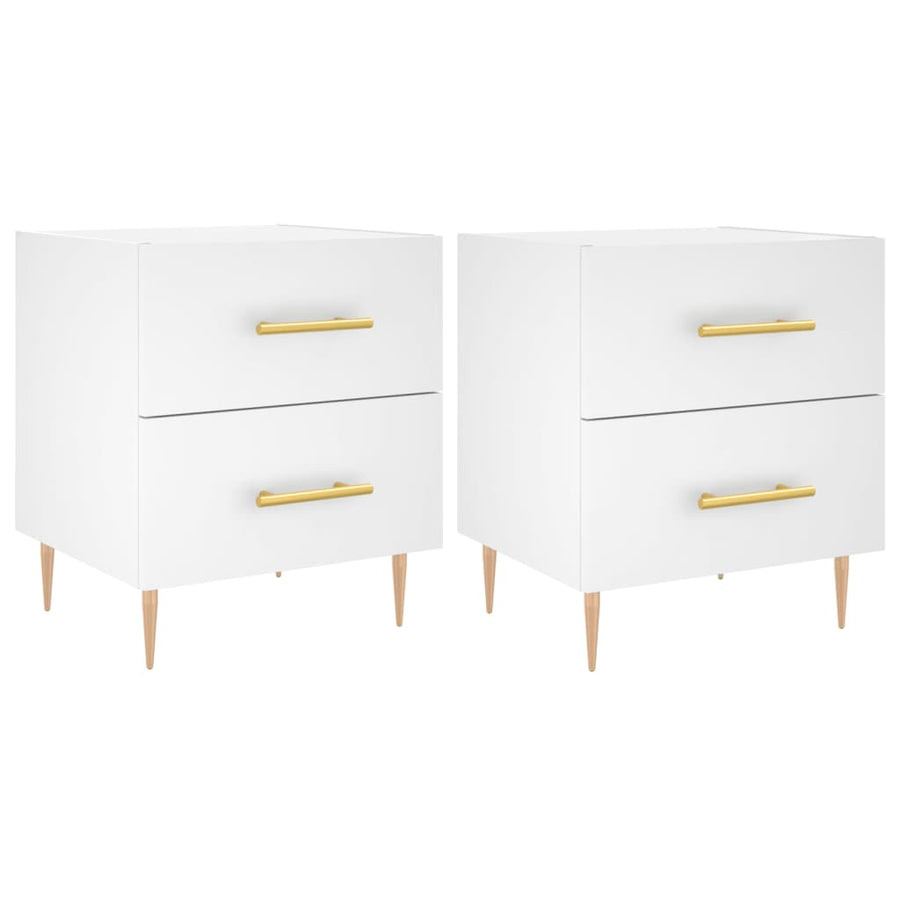 Nachtkastjes 40X35X47,5 Cm Bewerkt Hout 2 Wit