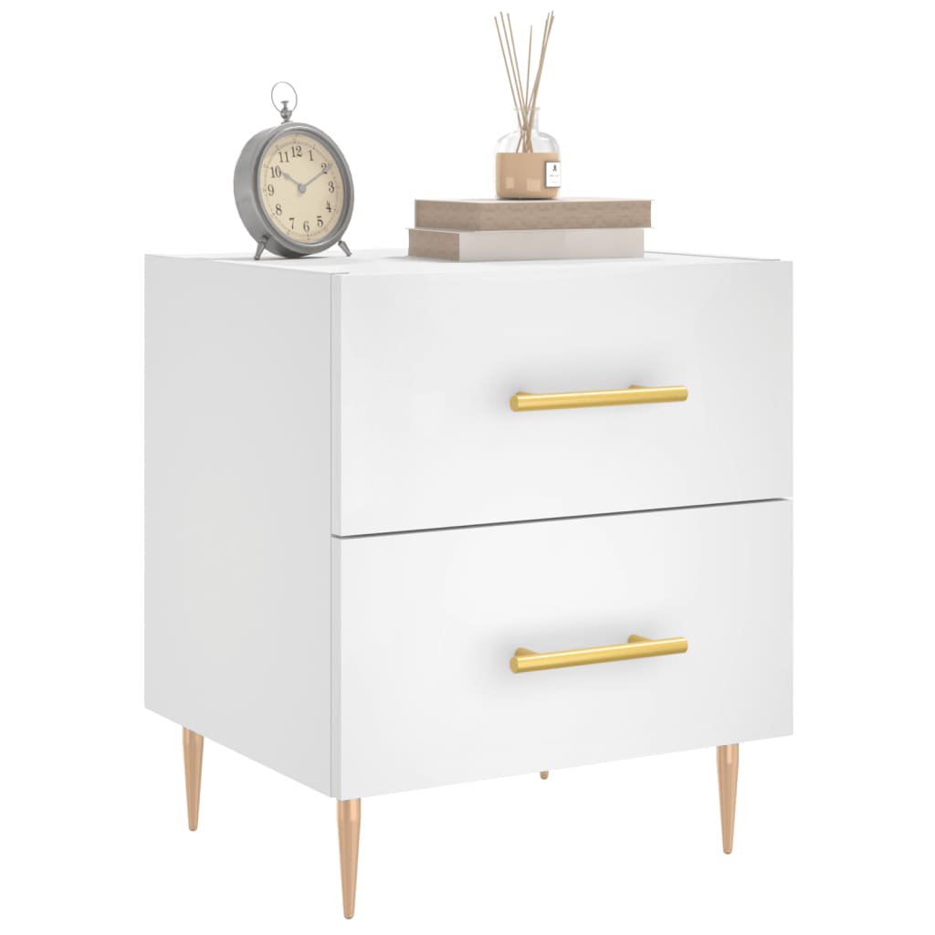 Nachtkastjes 40X35X47,5 Cm Bewerkt Hout 2 Wit