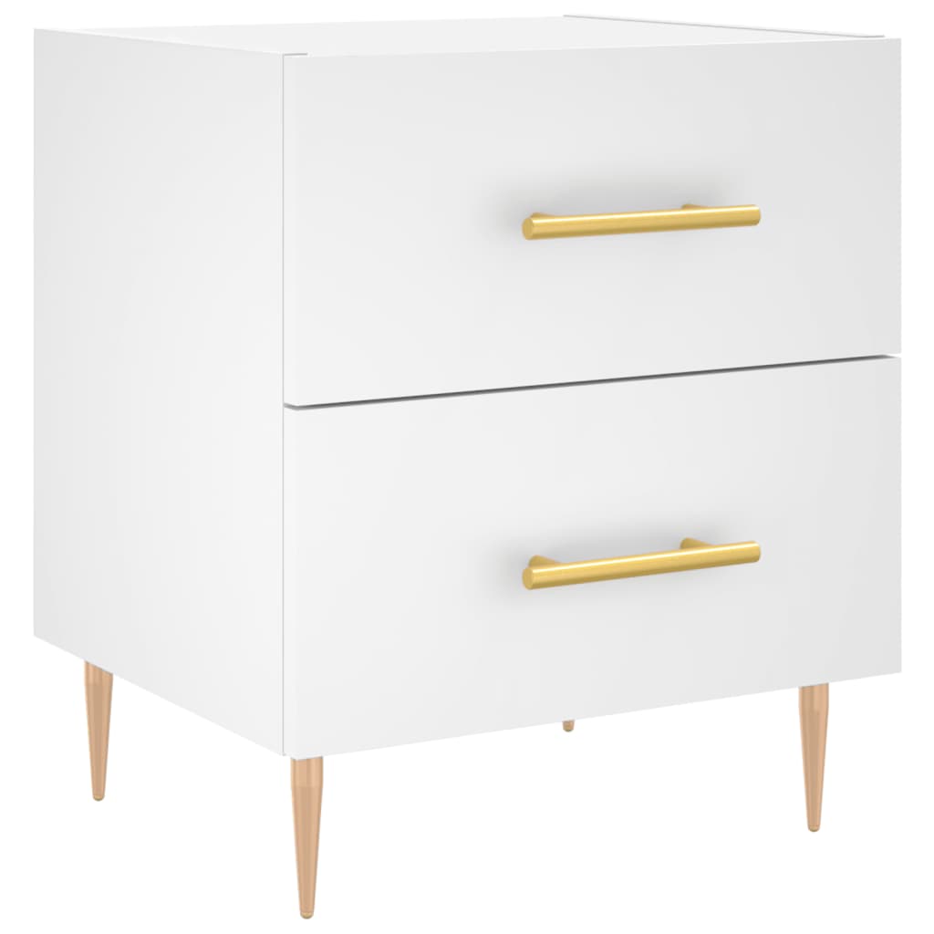 Nachtkastjes 40X35X47,5 Cm Bewerkt Hout 2 Wit