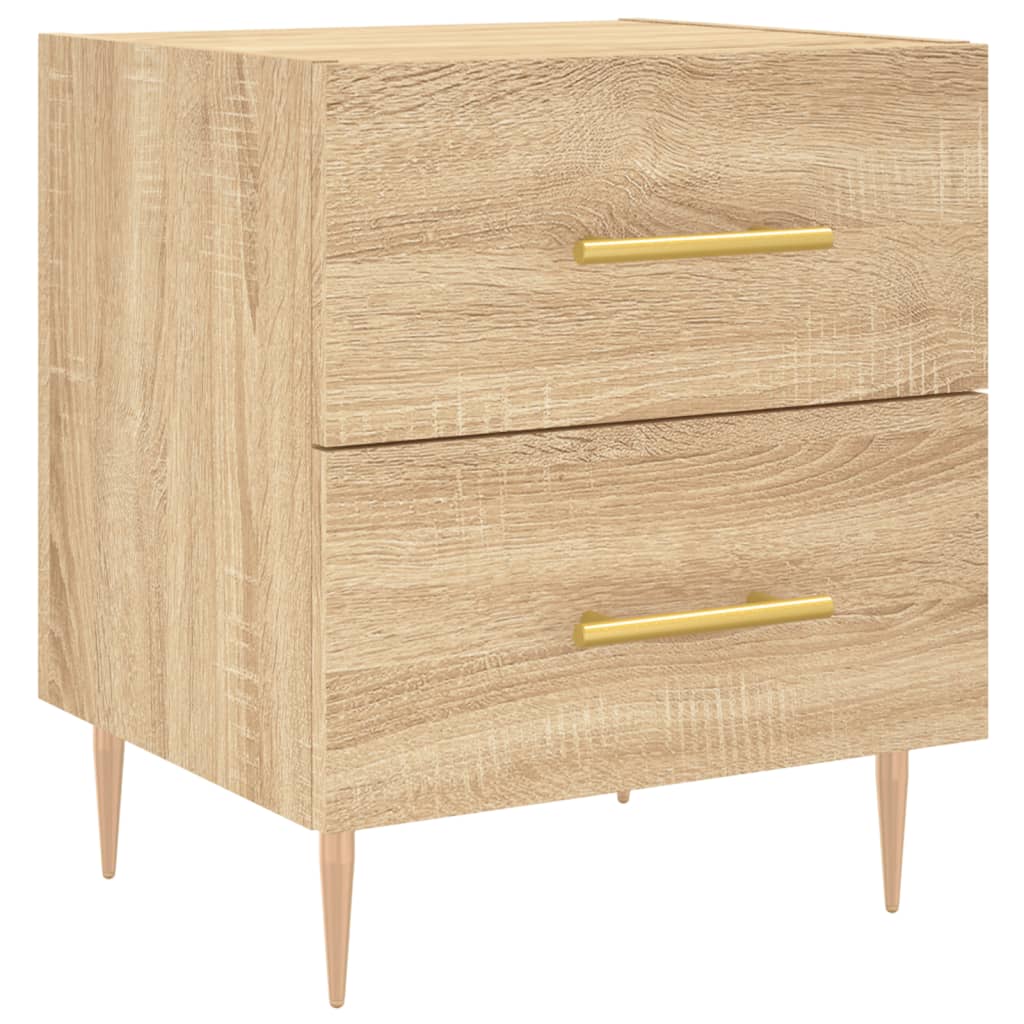 Nachtkastje 40X35X47,5 Cm Bewerkt Hout Sonoma Eikenkleurig
