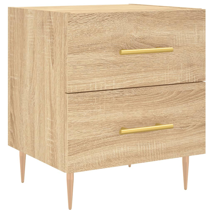 Nachtkastje 40X35X47,5 Cm Bewerkt Hout Sonoma Eikenkleurig
