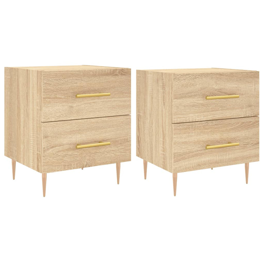 Nachtkastjes 2 St 40X35X47,5 Cm Bewerkt Hout Sonoma Eikenkleur
