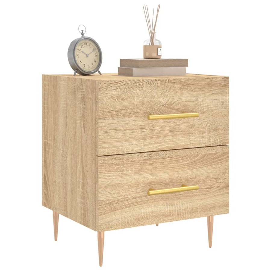 Nachtkastjes 2 St 40X35X47,5 Cm Bewerkt Hout Sonoma Eikenkleur