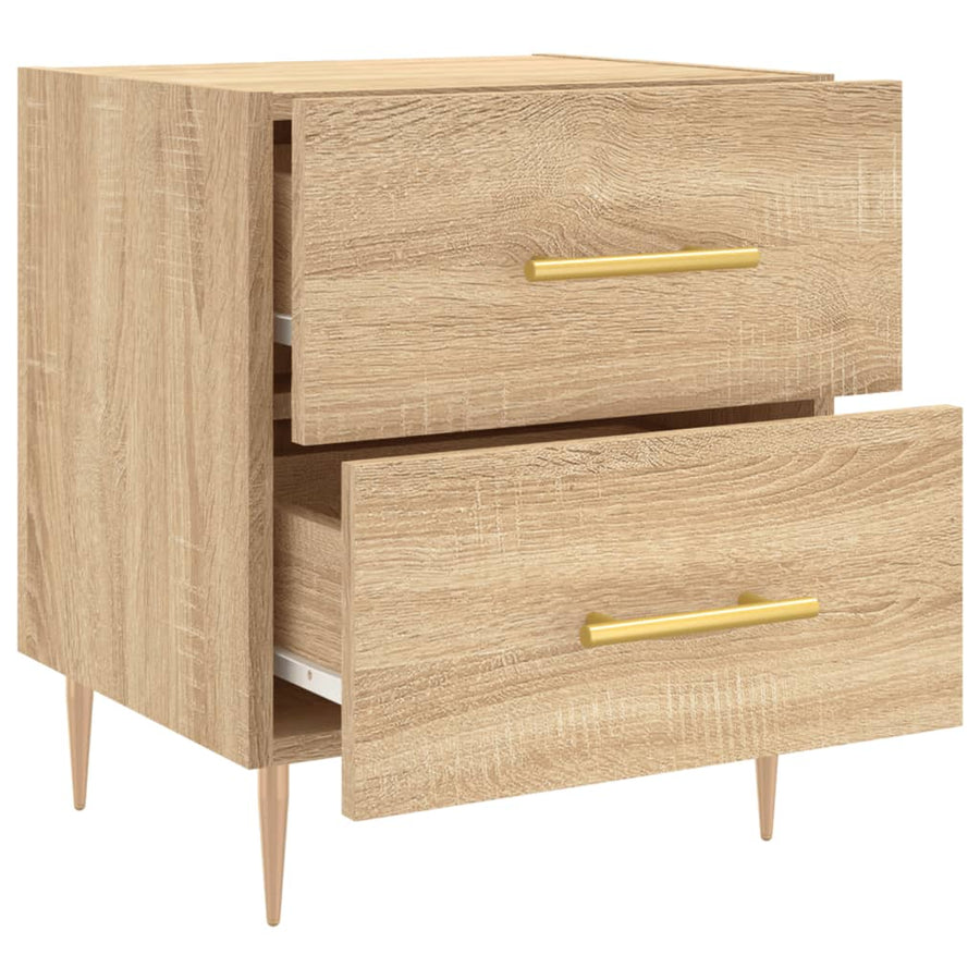 Nachtkastjes 2 St 40X35X47,5 Cm Bewerkt Hout Sonoma Eikenkleur
