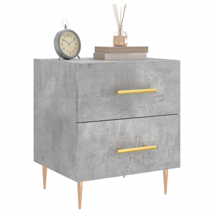 Nachtkastje 40X35X47,5 Cm Bewerkt Hout 1 Betongrijs