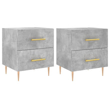 Nachtkastjes 2 St 40X35X47,5 Cm Bewerkt Hout Betongrijs