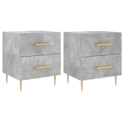 Nachtkastjes 2 St 40X35X47,5 Cm Bewerkt Hout Betongrijs