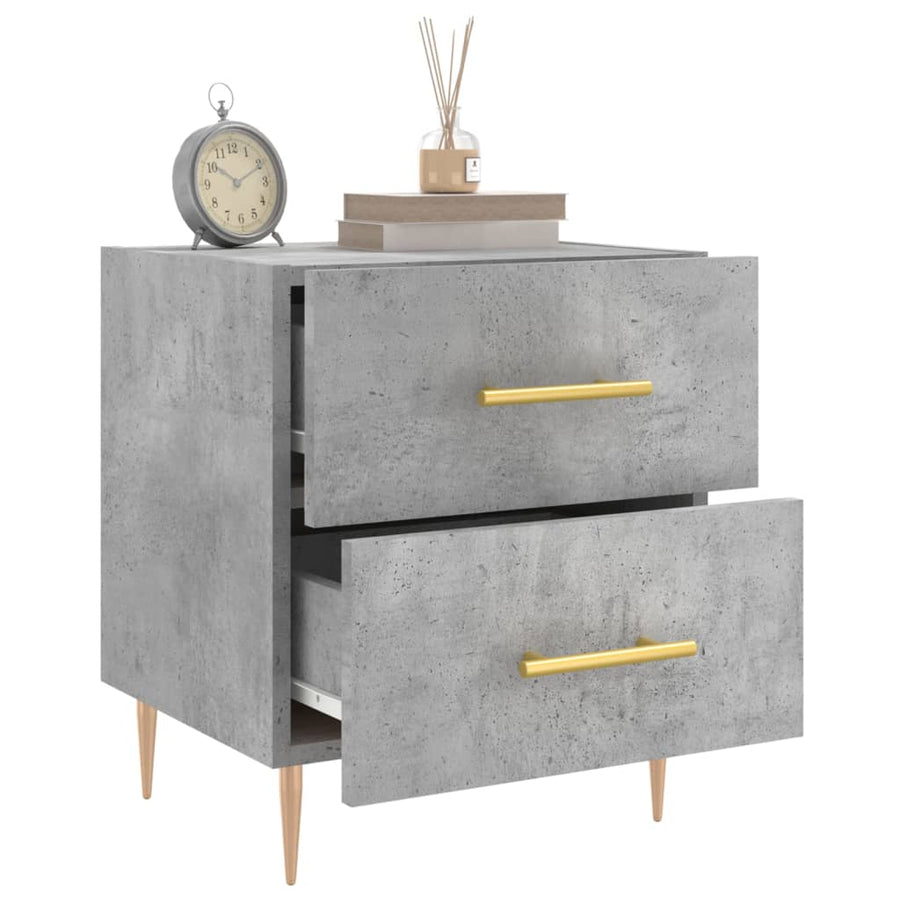 Nachtkastjes 2 St 40X35X47,5 Cm Bewerkt Hout Betongrijs