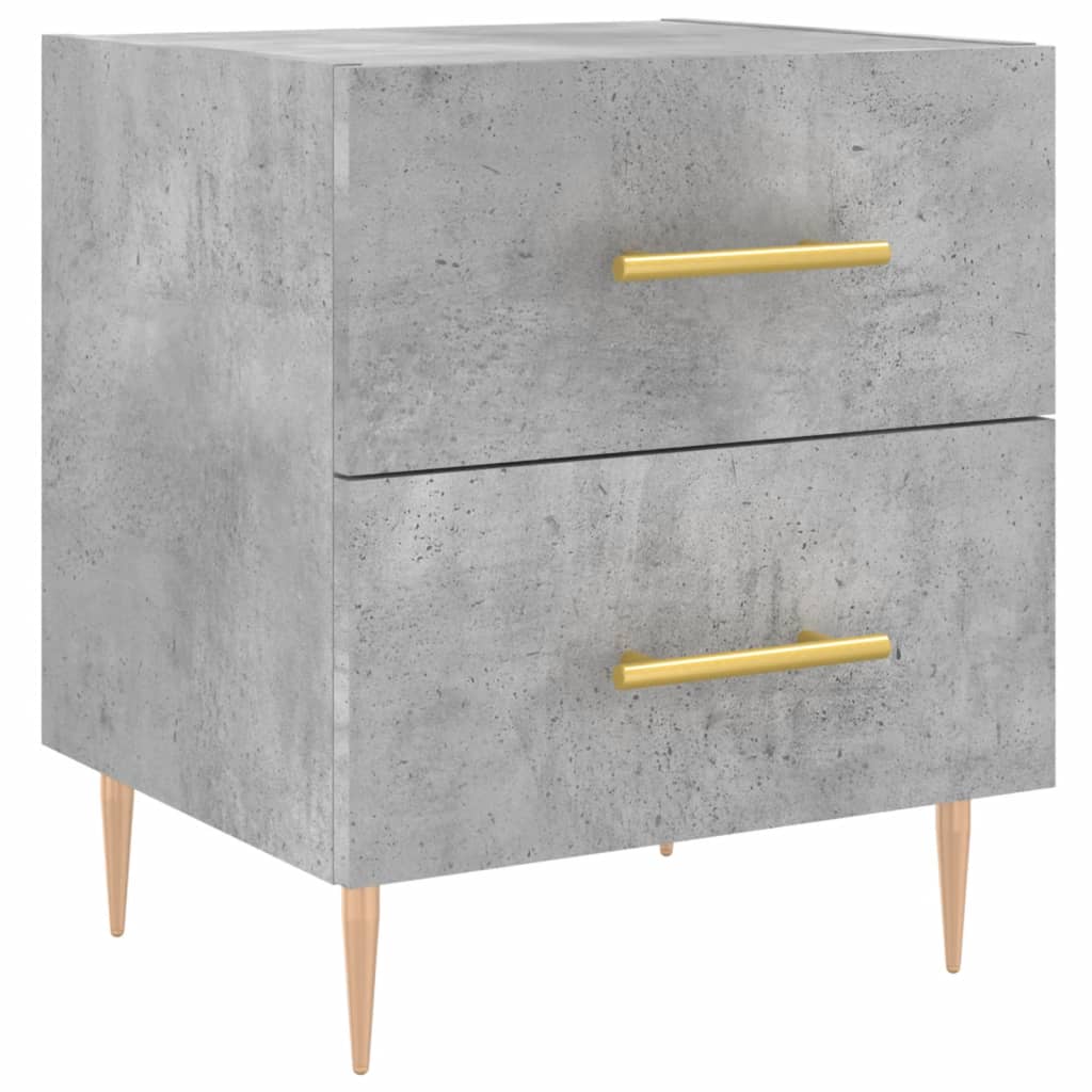 Nachtkastjes 2 St 40X35X47,5 Cm Bewerkt Hout Betongrijs