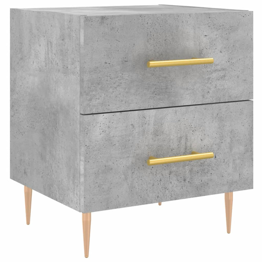 Nachtkastjes 2 St 40X35X47,5 Cm Bewerkt Hout Betongrijs