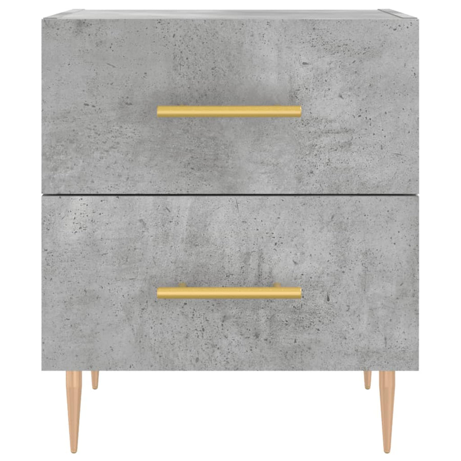 Nachtkastjes 2 St 40X35X47,5 Cm Bewerkt Hout Betongrijs