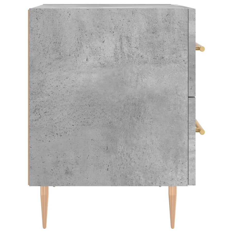 Nachtkastjes 2 St 40X35X47,5 Cm Bewerkt Hout Betongrijs