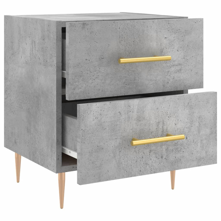 Nachtkastjes 2 St 40X35X47,5 Cm Bewerkt Hout Betongrijs