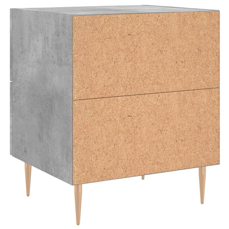 Nachtkastjes 2 St 40X35X47,5 Cm Bewerkt Hout Betongrijs