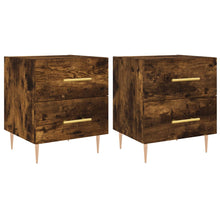 Nachtkastjes 2 St 40X35X47,5 Cm Bewerkt Hout Gerookt Eikenkleur