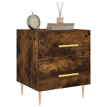Nachtkastjes 2 St 40X35X47,5 Cm Bewerkt Hout Gerookt Eikenkleur